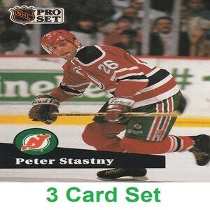 Peter Stastny New Jersey Devils NHL Hockey Card Collection - 3 Card Set